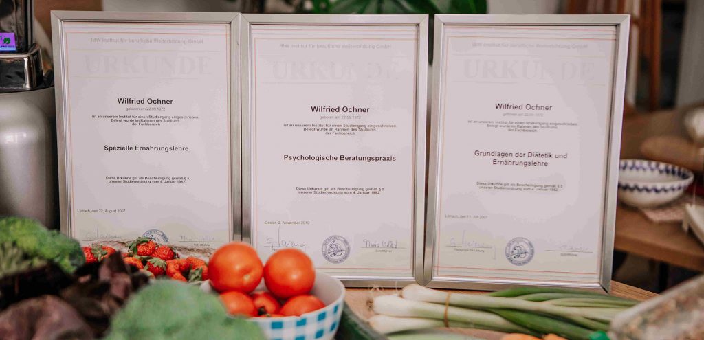 Zeugnisse Ernährungsberater Wilfried Ochner